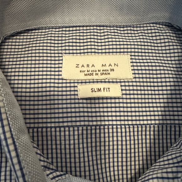 Zara - Slim Fit Striped Button Down Shirt - Picture 3 of 3